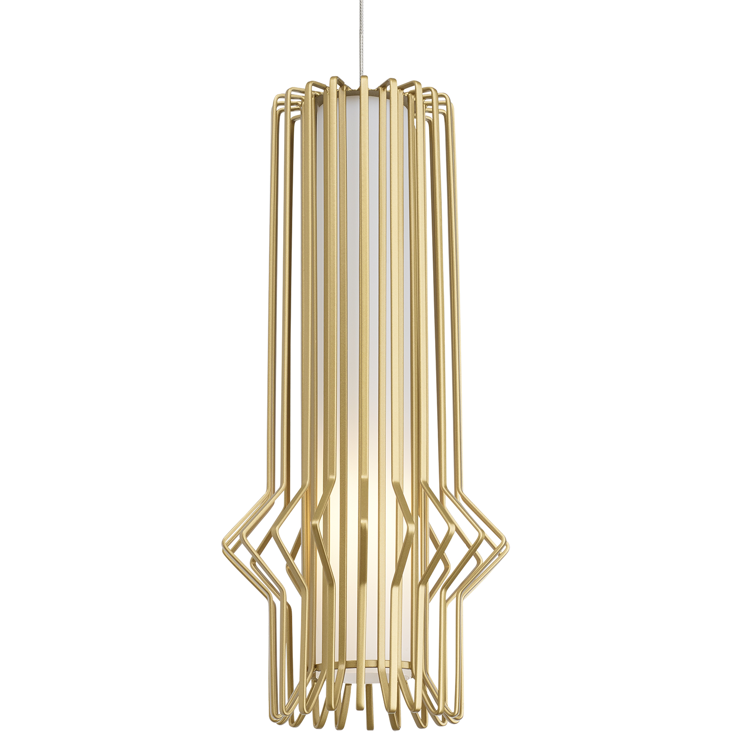 Syrma Mini Pendant in Satin Nickel with Satin Gold MonoRail Bulb(s) Included