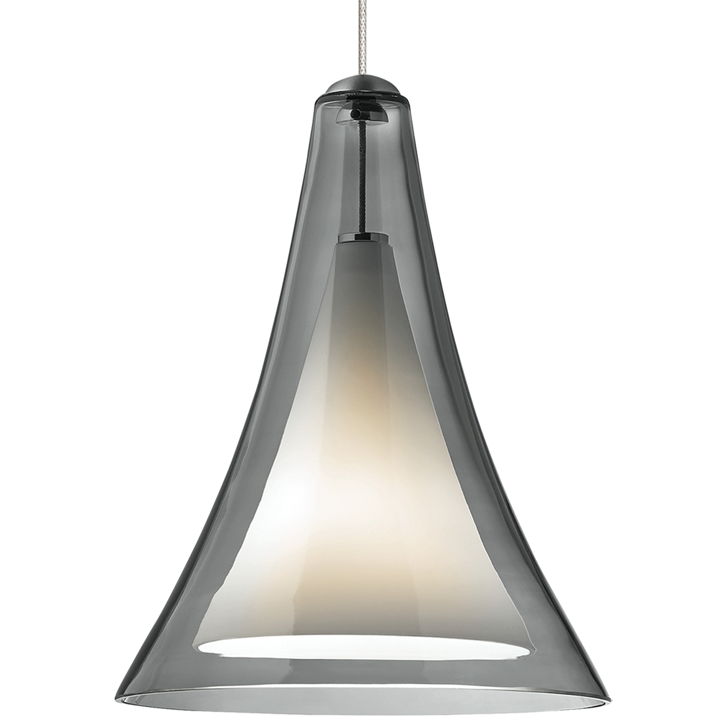 Melrose II Pendant in Chrome with Smoke Glass Monopoint Bulb(s) Included