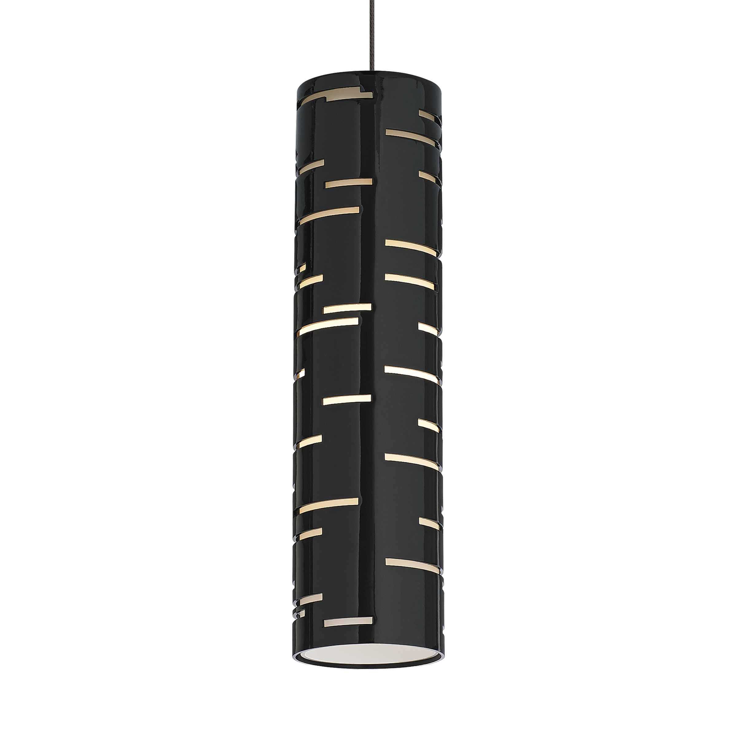 Revel Pendant in Antique Bronze with Gloss Black Monopoint Bulb(s) Included