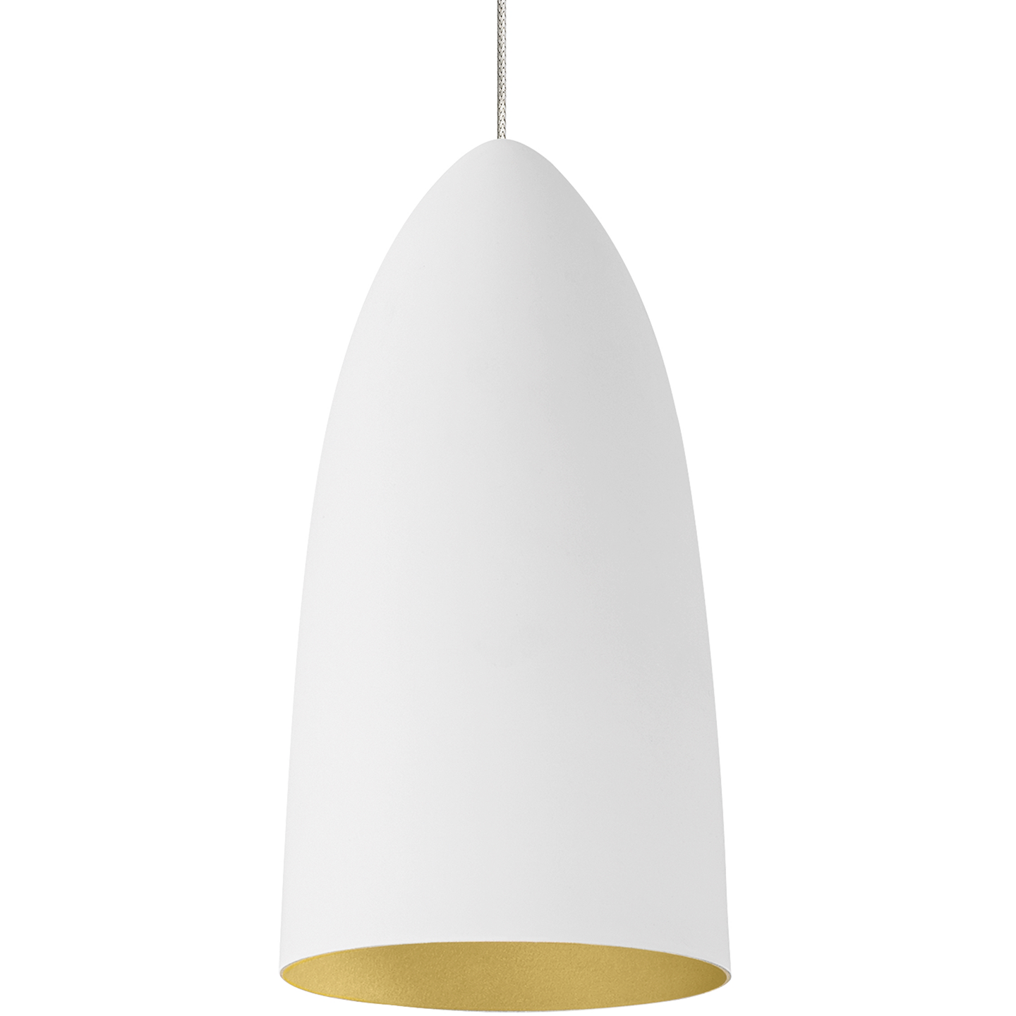 Mini Signal Pendant MonoPoint Rubberized White/Gold satin nickel no lamp 