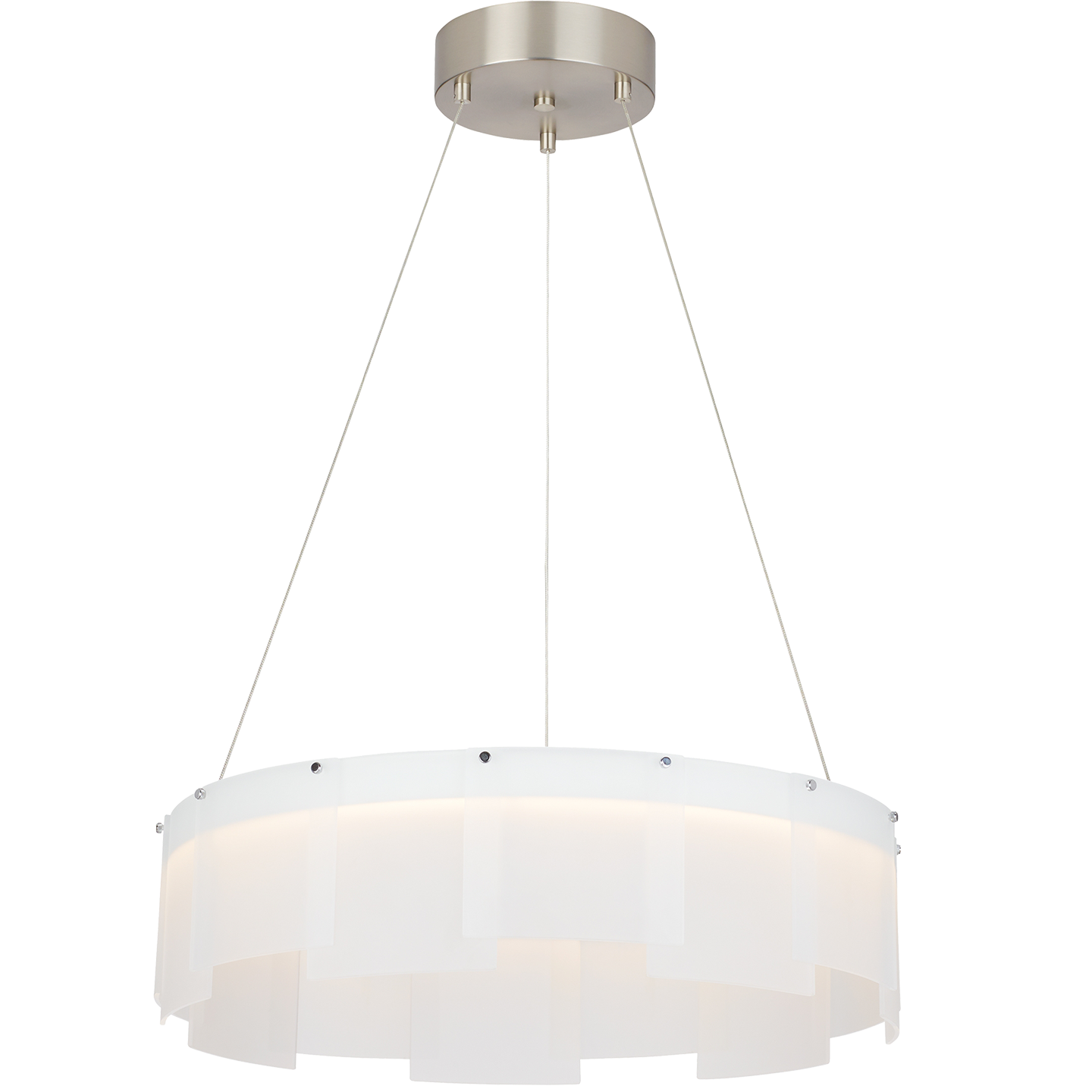 Stratos 24 Chandelier 24" Diameter Frost/Satin Nickel 2700K 90 CRI LED 90 CRI 2700k 120v