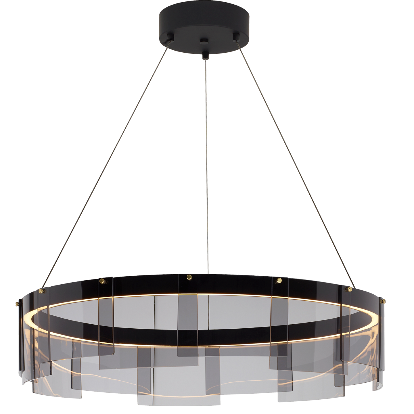 Stratos 24 Chandelier 24" Diameter Smoke/Black 2700K 90 CRI LED 90 CRI 2700k 120v