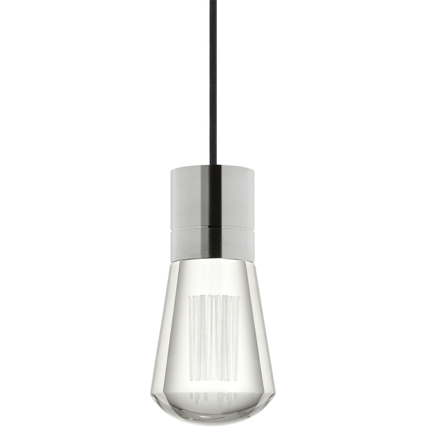 Alva 1-Light Pendant in Satin Nickel with Black Cord 3000-2200K