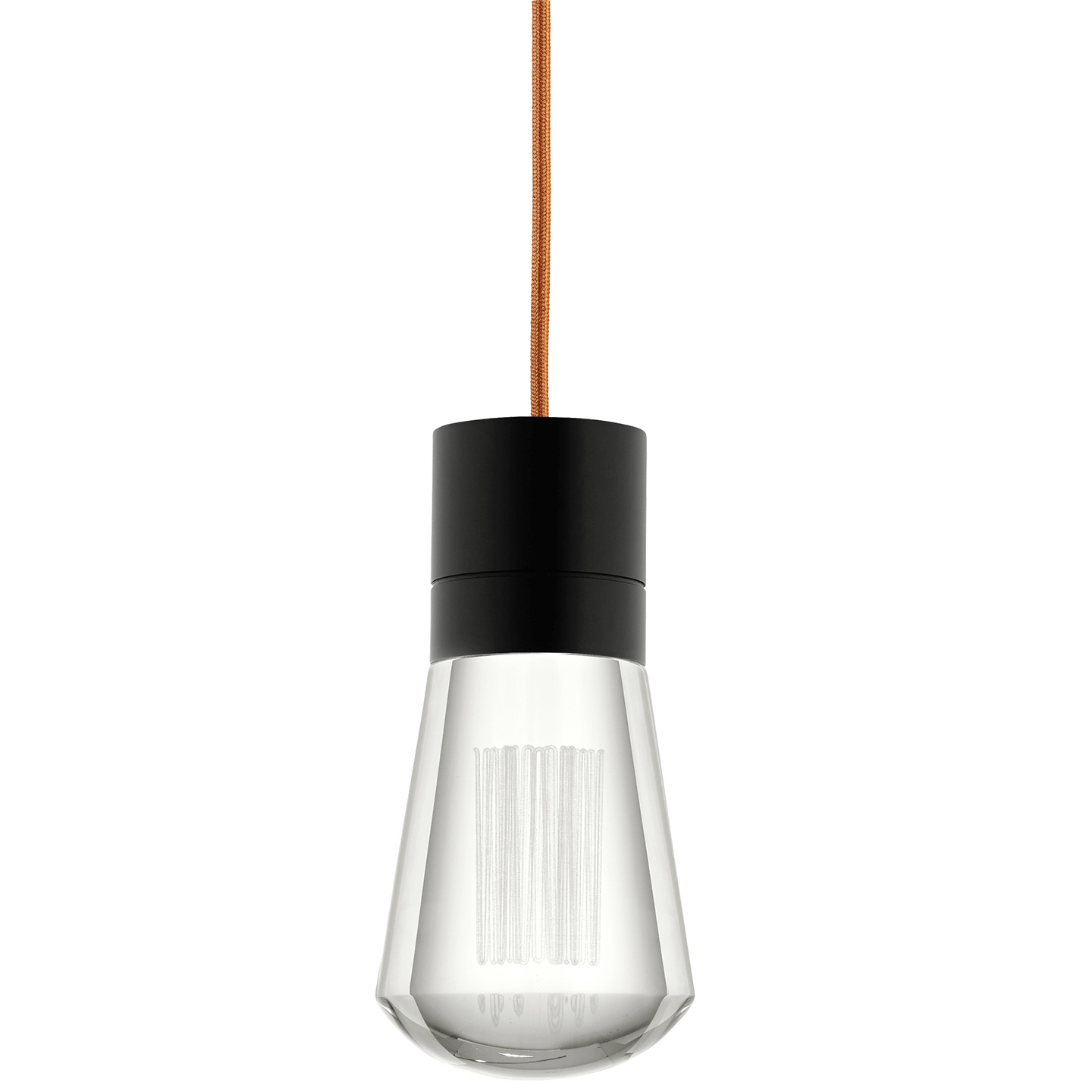 Alva 1-Light Pendant in Black with Copper Cord 3000K