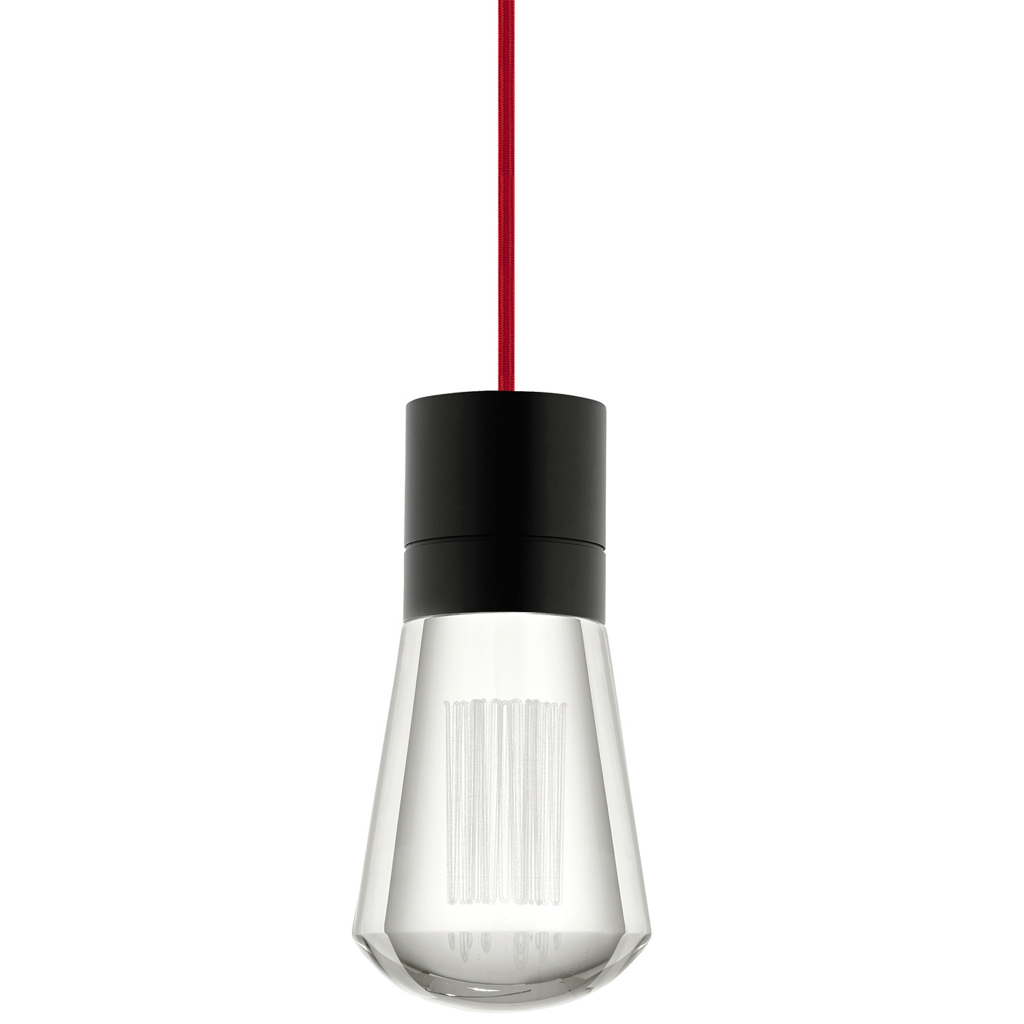 Alva 1-Light Pendant in Black with Red Cord 3000K