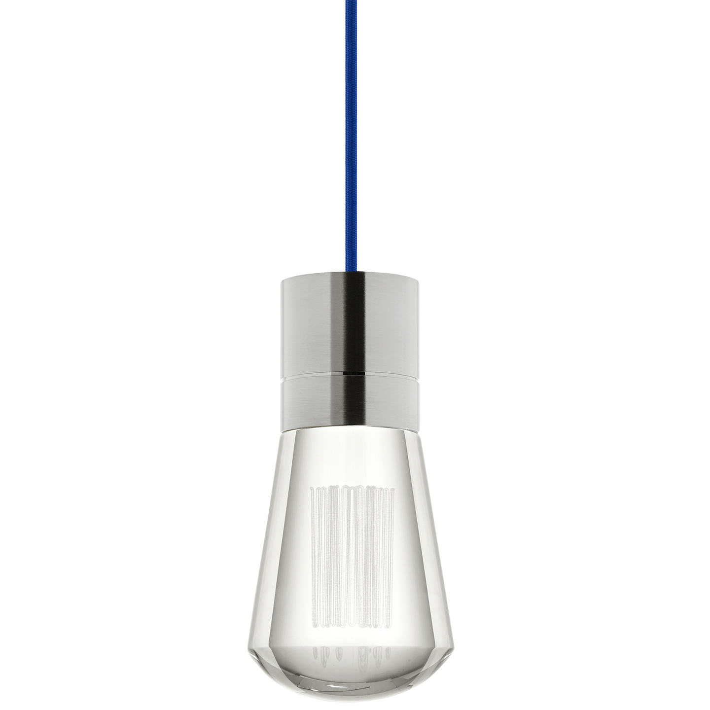 Alva 1-Light Pendant in Satin Nickel with Blue Cord 3000K