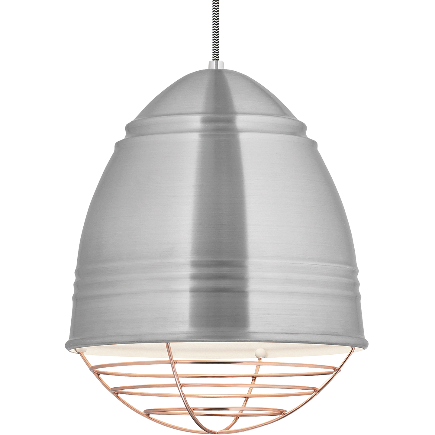 Loft Pendant Brushed Aluminum Copper Cage No Lamp