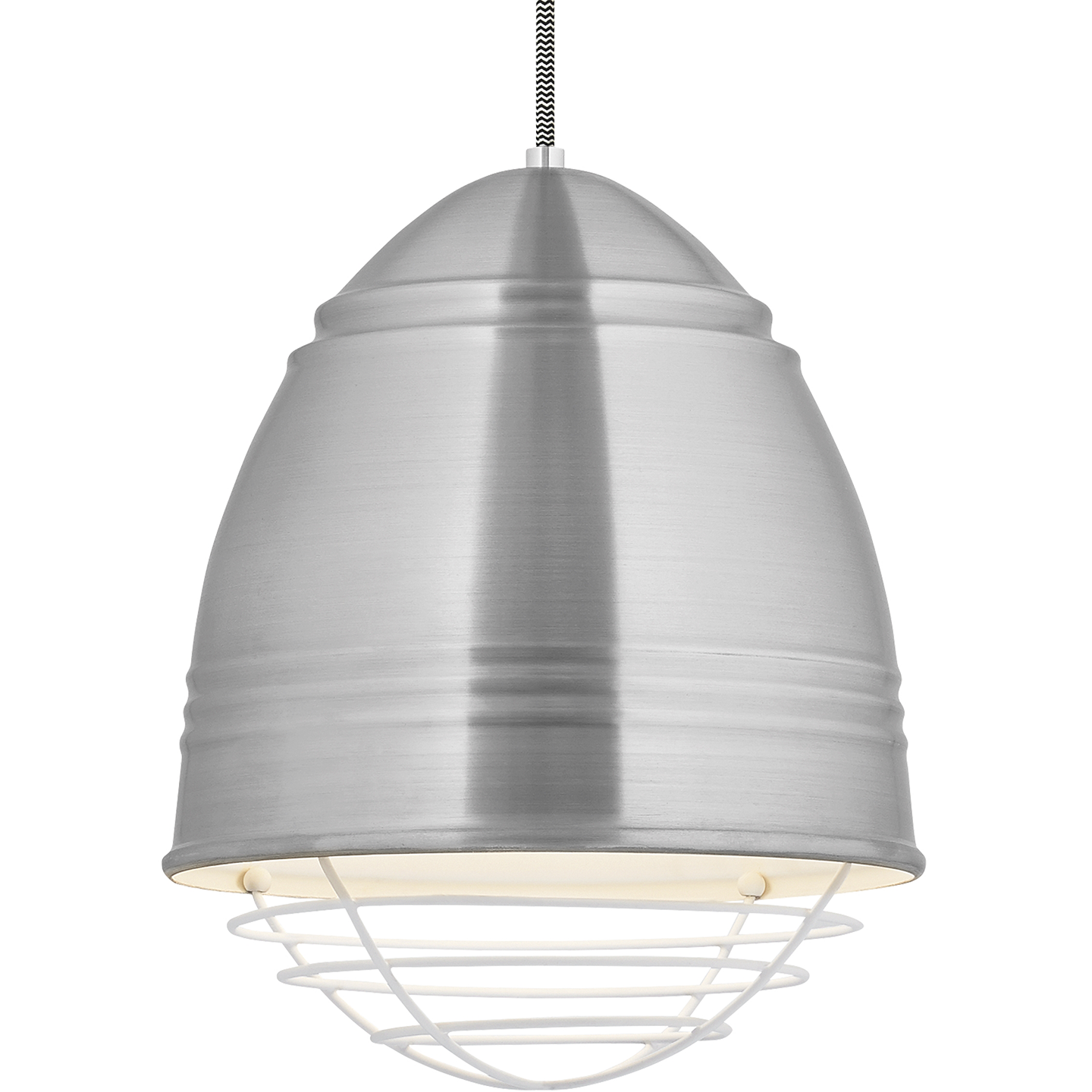 Loft Pendant Brushed Aluminum White Cage 2700K 90 CRI a19 led 90 cri 2700k 120v (t20/t24)