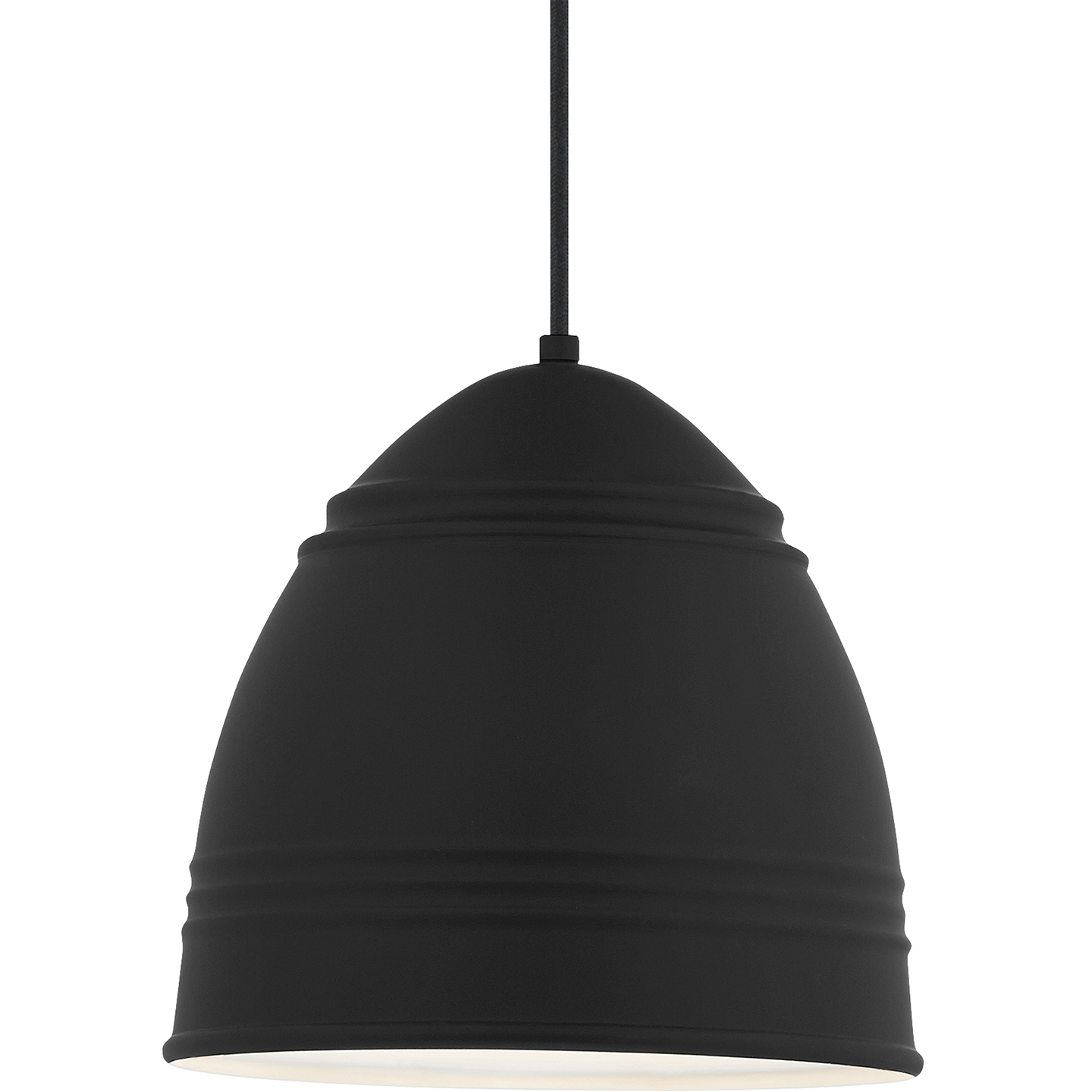 Loft Pendant Rubberized Black w/ White Interior no lamp