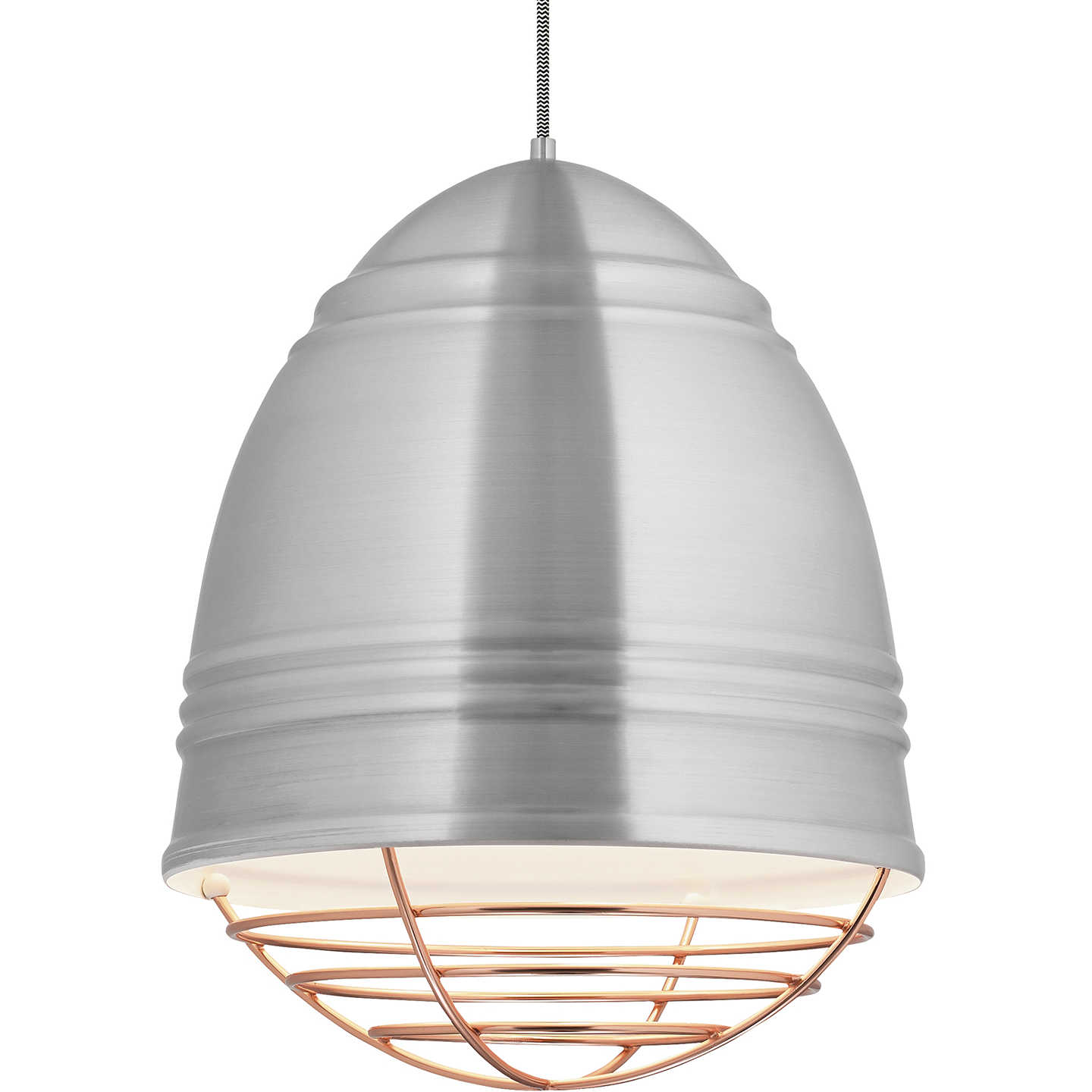 Loft Grande Pendant Brushed Aluminum w/ White Interior no lamp