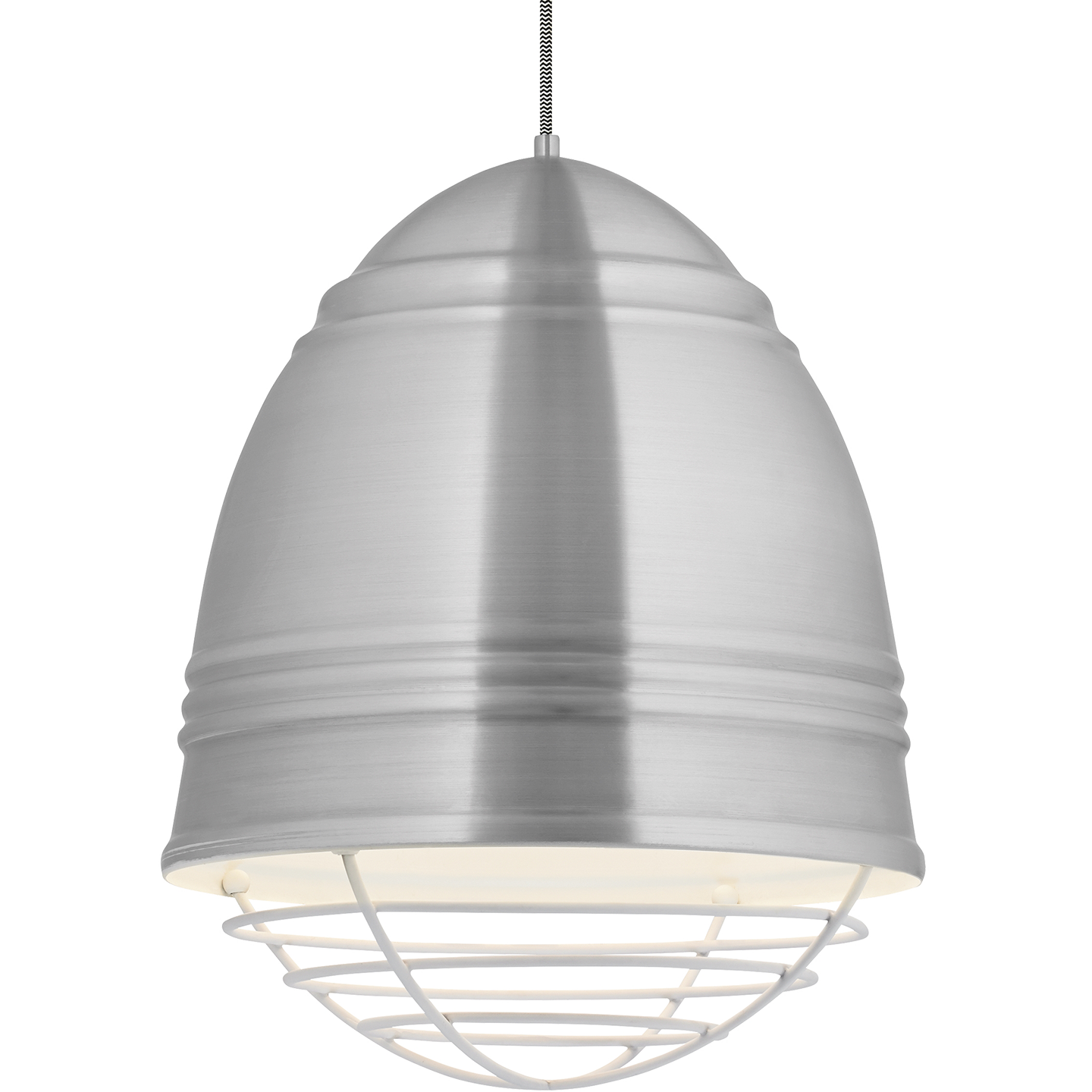 Loft Grande Pendant Brushed Aluminum w/ White Interior No Lamp White