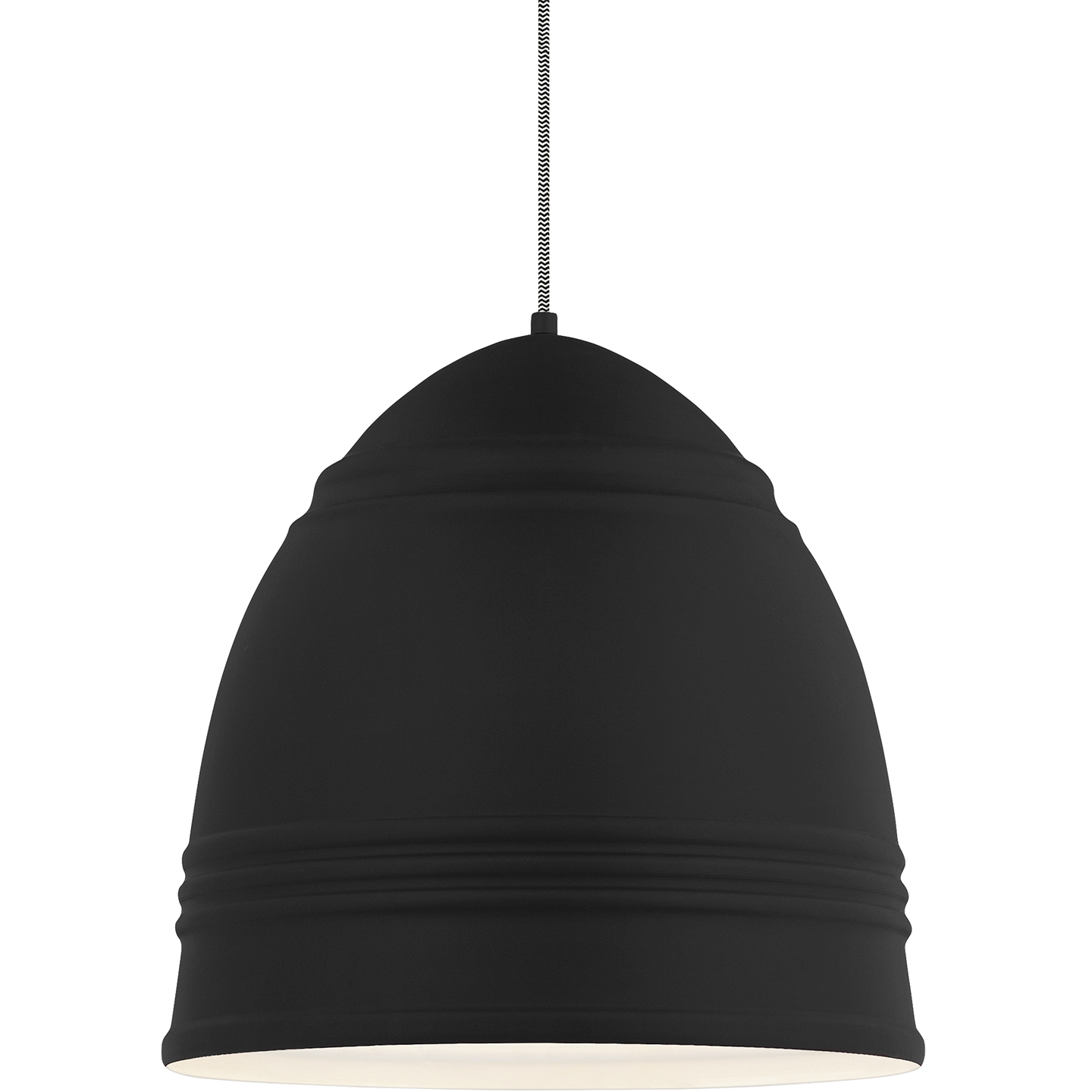Loft Grande Pendant Rubberized Black w/ White Interior 2700K 90 CRI a19 led 90 cri 2700k 120v (t20/t24)