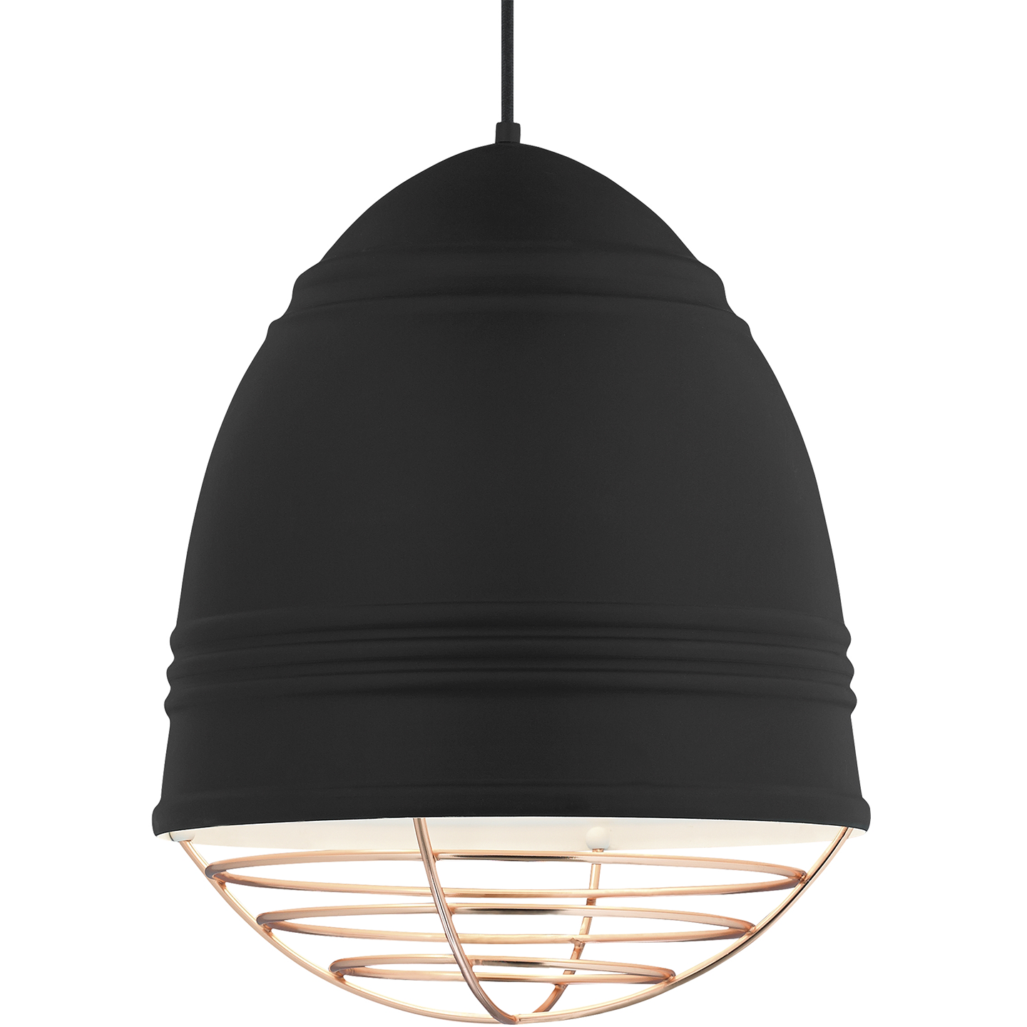 Loft Grande Pendant Rubberized Black w/ White Interior 2700K 90 CRI a19 led 90 cri 2700k 120v (t20/t24)