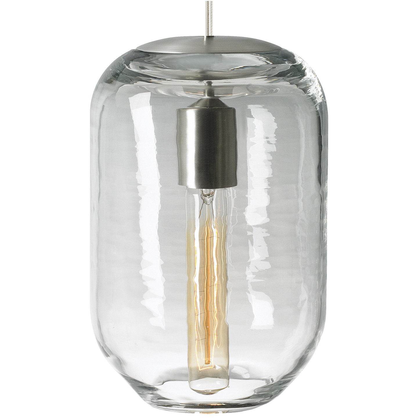 Mason Classic Pendant Clear Satin Nickel No Lamp