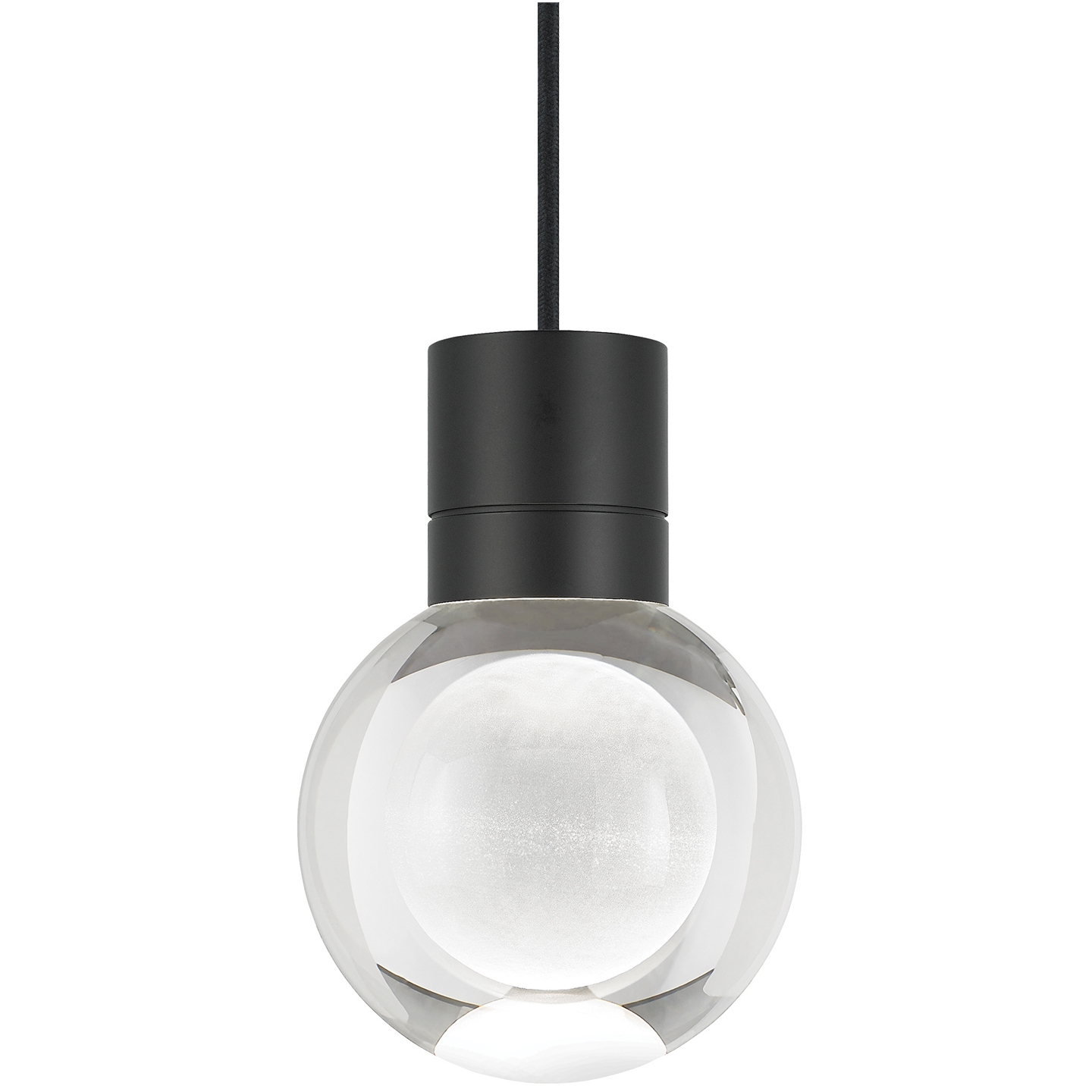 Mina Pendant 1-Light Clear Black Black Cord LED 90 CRI Warm Color Dimming 3000K-2200K 120V