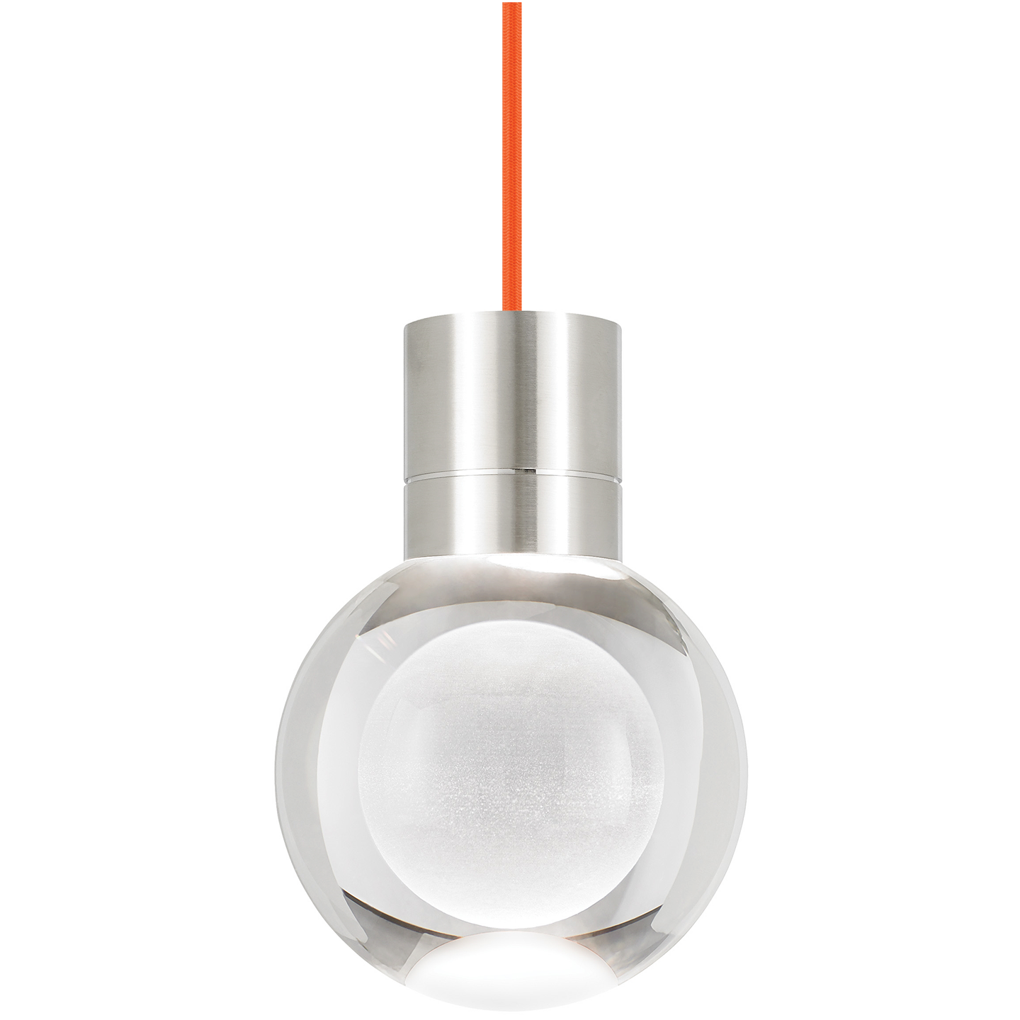 Mina Pendant 1-Light Clear Satin Nickel Orange Cord LED 90 CRI 3000k 120V