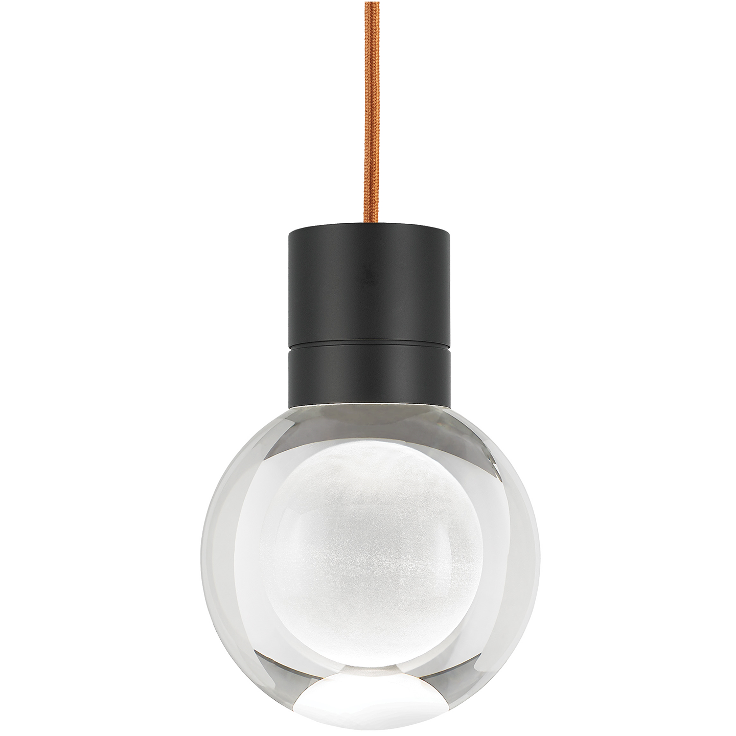 Mina Pendant 1-Light Clear Black Copper Cord LED 90 CRI 3000k 120V