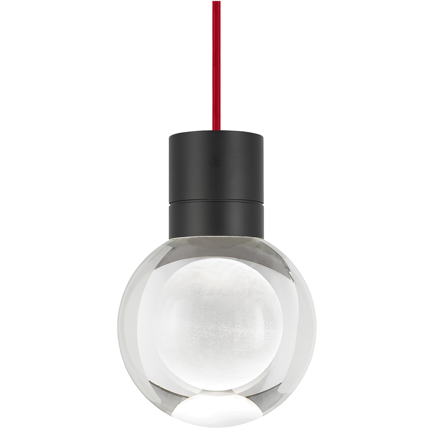 Mina Pendant 1-Light Clear Black Red Cord LED 90 CRI 2200k 120V