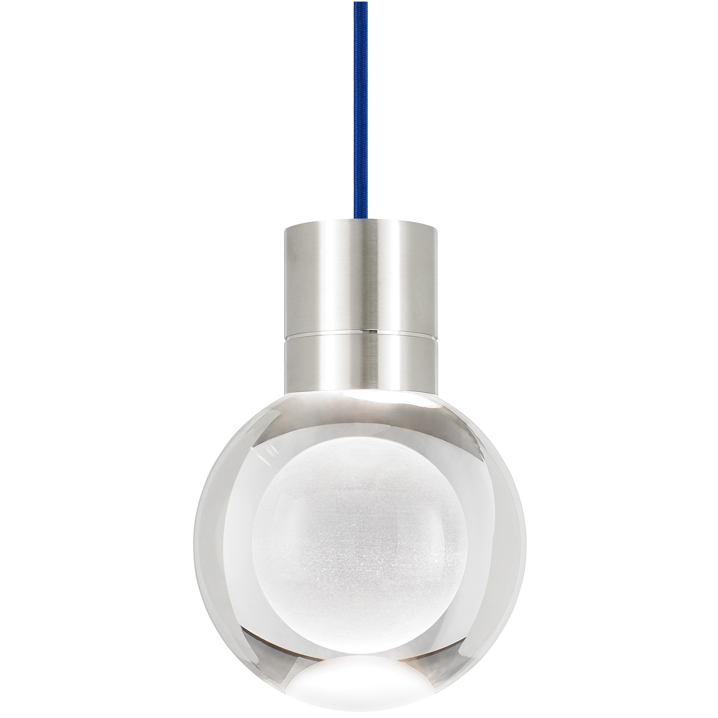 Mina Pendant 1-Light Clear Satin Nickel Blue Cord LED 90 CRI 2200k 120V