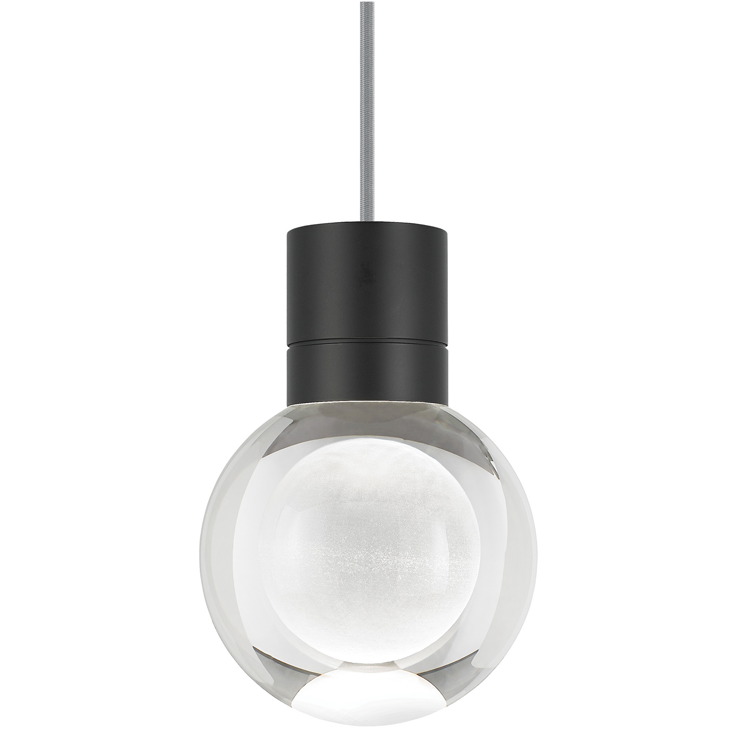 Mina Pendant 1-Light Clear Black Gray Cord LED 90 CRI 3000k 120V