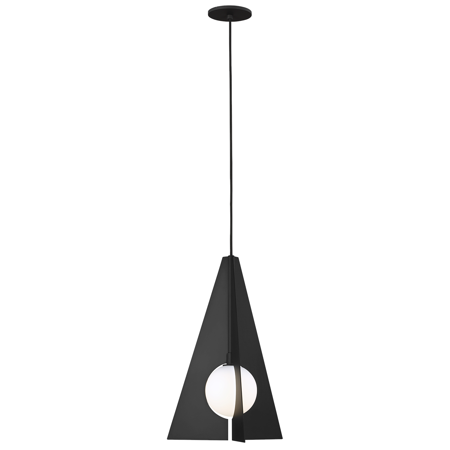 Orbel Pyramid Medium Pendant in Matte Black Bulb(s) Not Included
