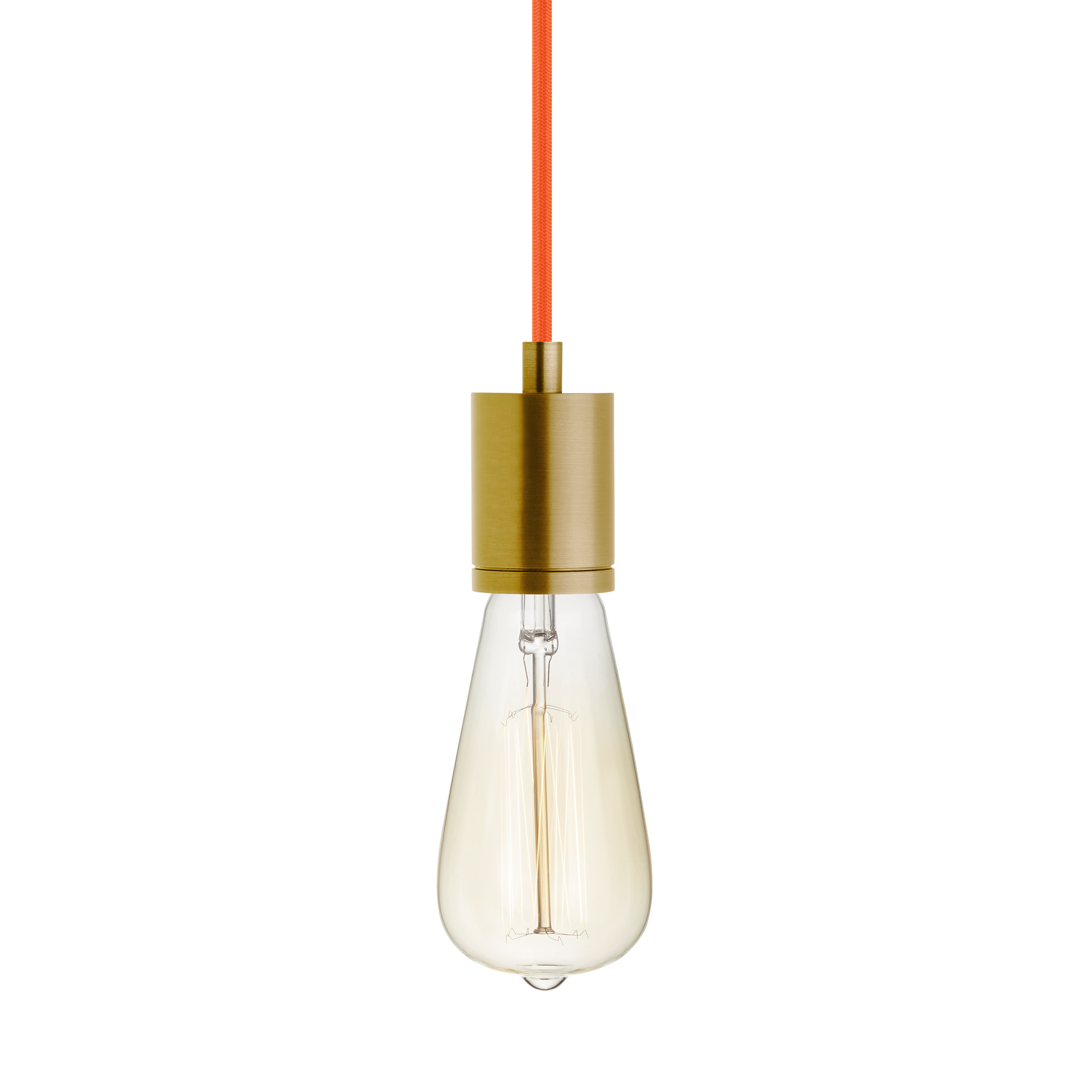 SoCo Pendant Modern Socket Orange Cord natural brass 