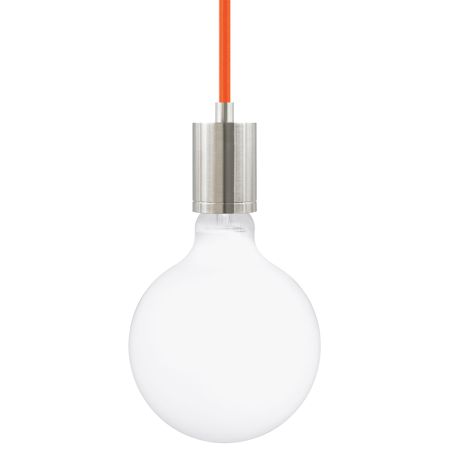 SoCo Pendant Modern Socket Red Cord satin nickel 