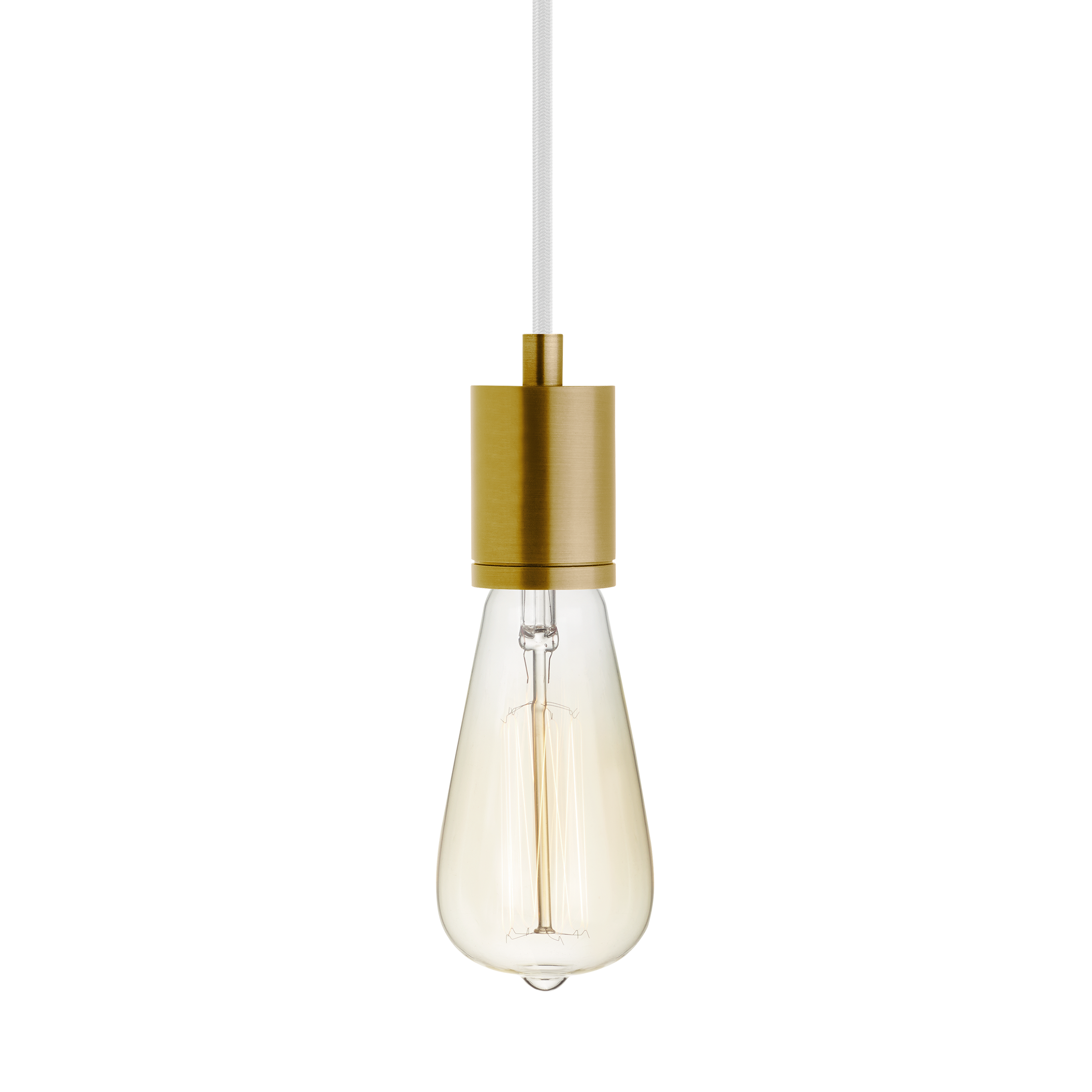 SoCo Pendant Modern Socket White Cord natural brass 
