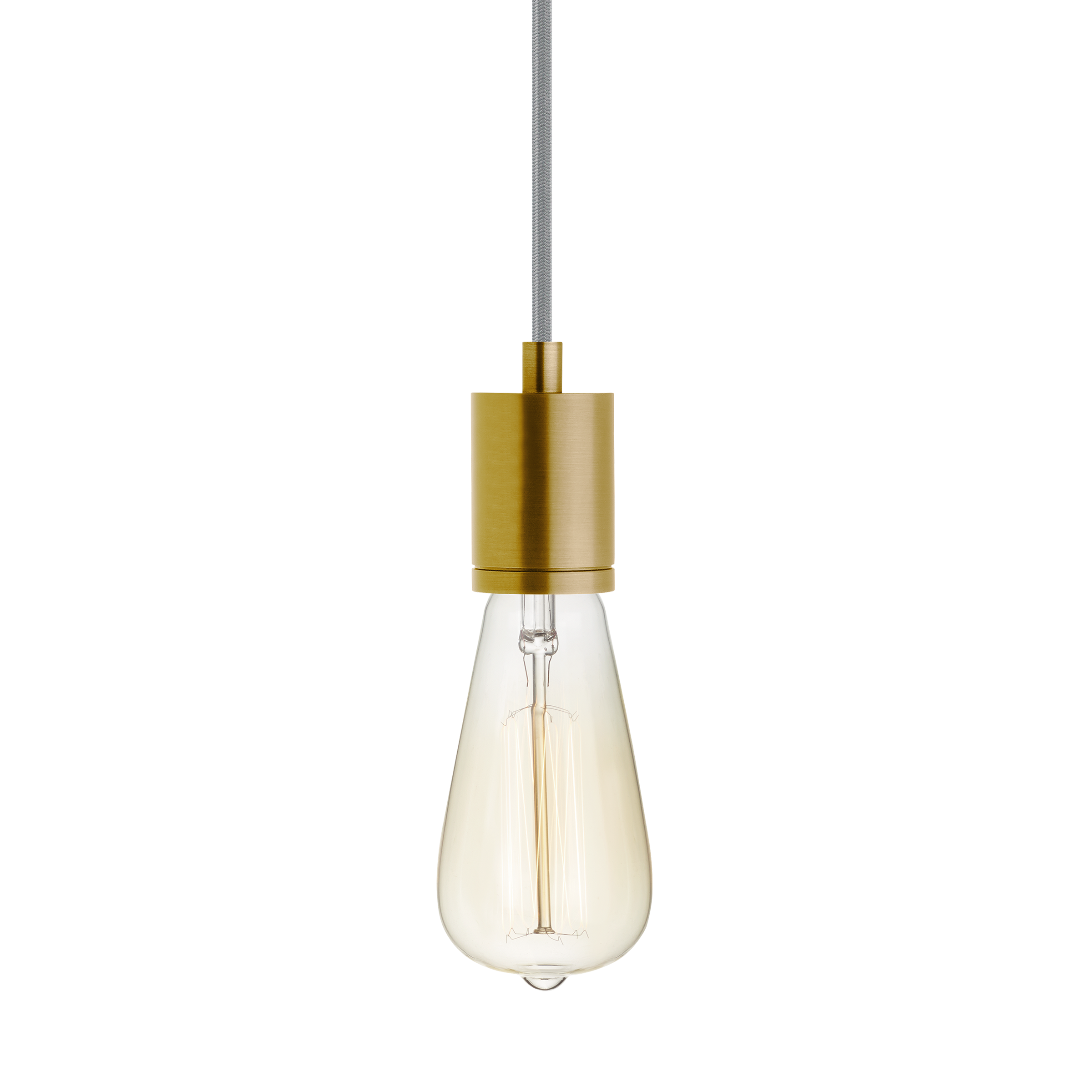 SoCo Pendant Modern Socket Gray Cord natural brass 