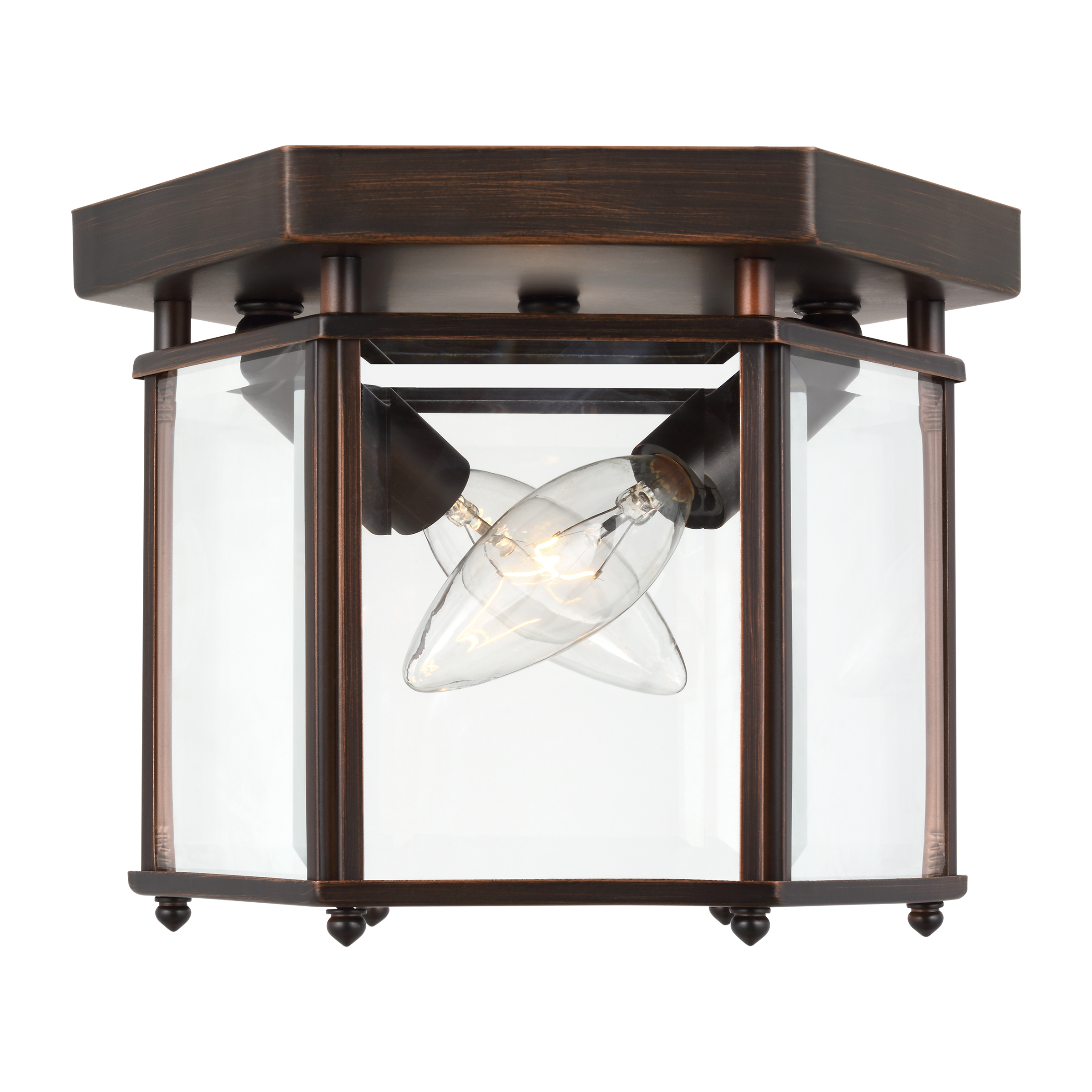 Bretton Two Light Flush Mount Bronze Bulbs Inc