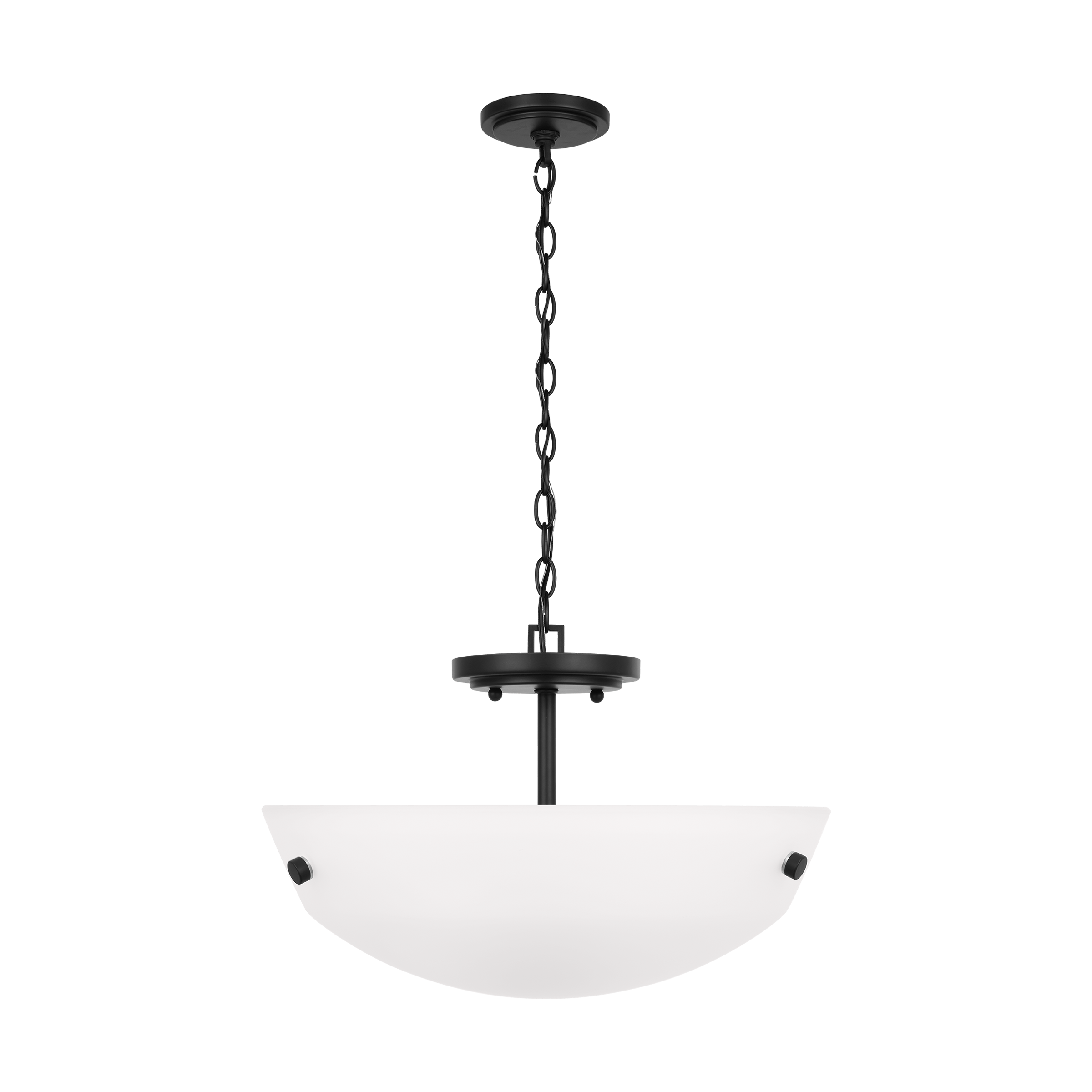 Kerrville Two Light Semi-Flush Convertible Pendant Midnight Black Bulbs Inc