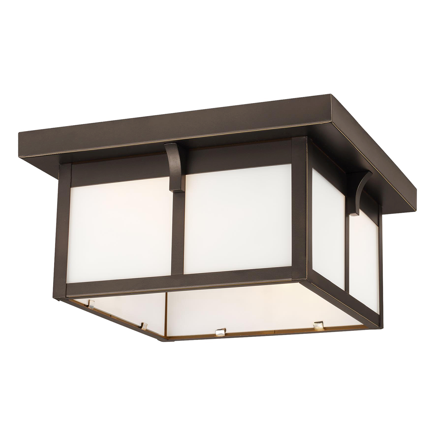 Tomek Two Light Outdoor Flush Mount Antique Bronze