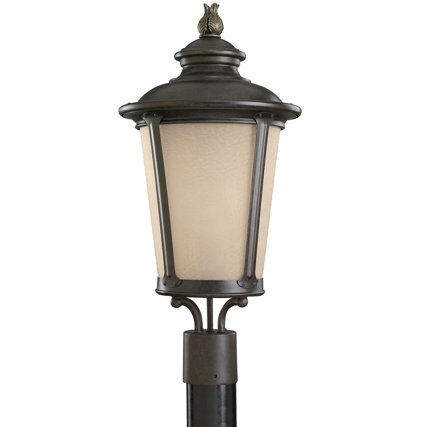Cape May One Light Outdoor Post Lantern Burled Iron