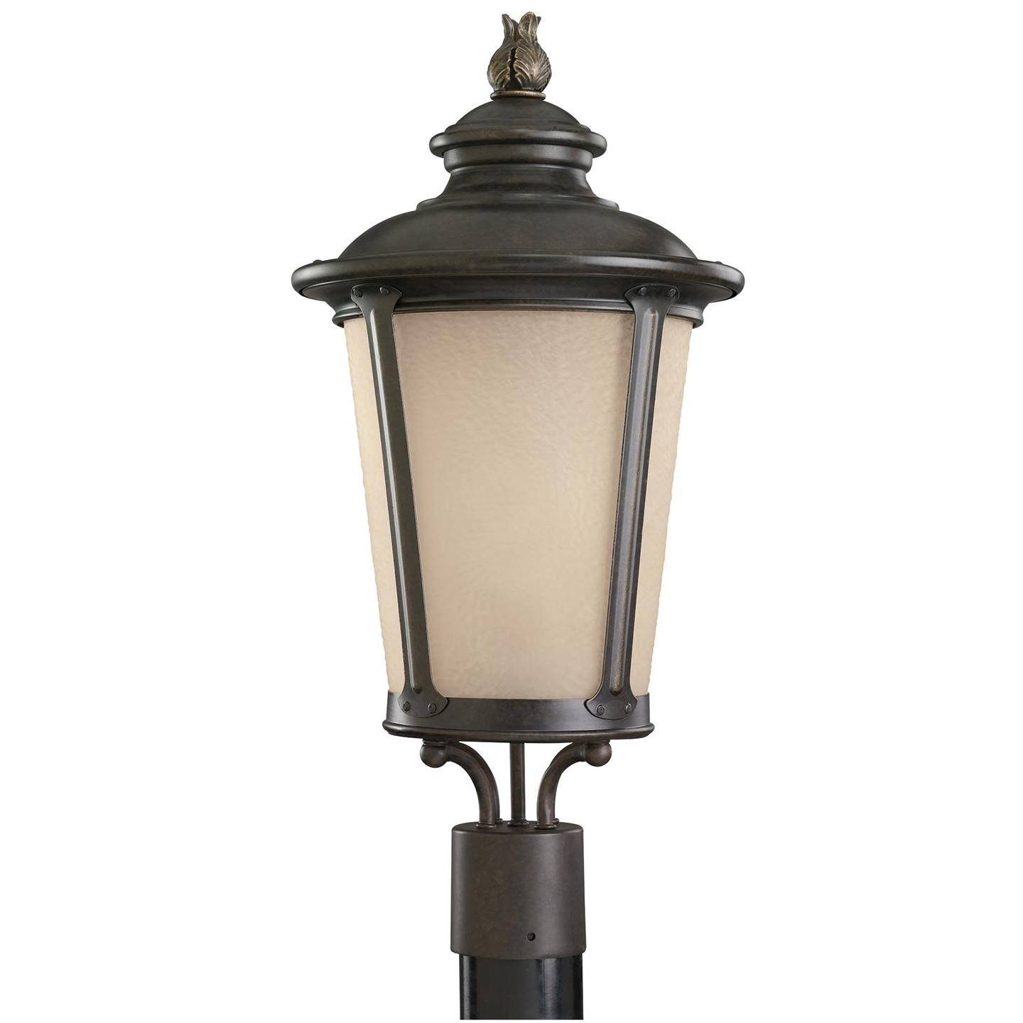 Cape May  One Light Outdoor Post Lantern Burled Iron Bulbs Inc