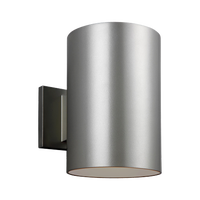 Outdoor Cylinders Large One Light Outdoor Wall Lantern Painted Brushed Nickel