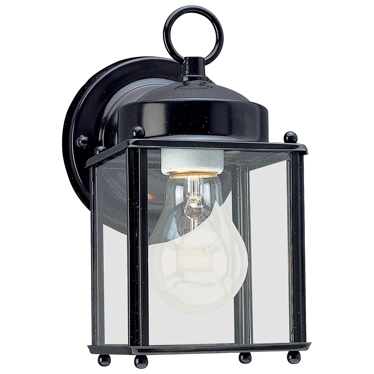 New Castle One Light Small Outdoor Wall Lantern Black