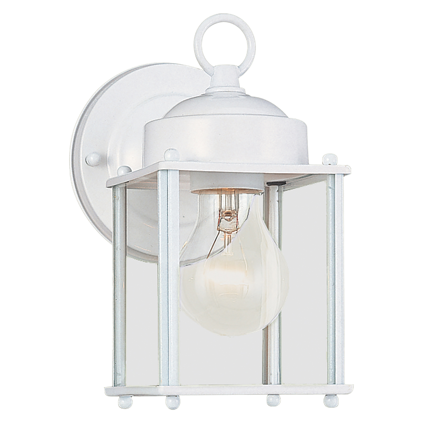 New Castle One Light Small Outdoor Wall Lantern White