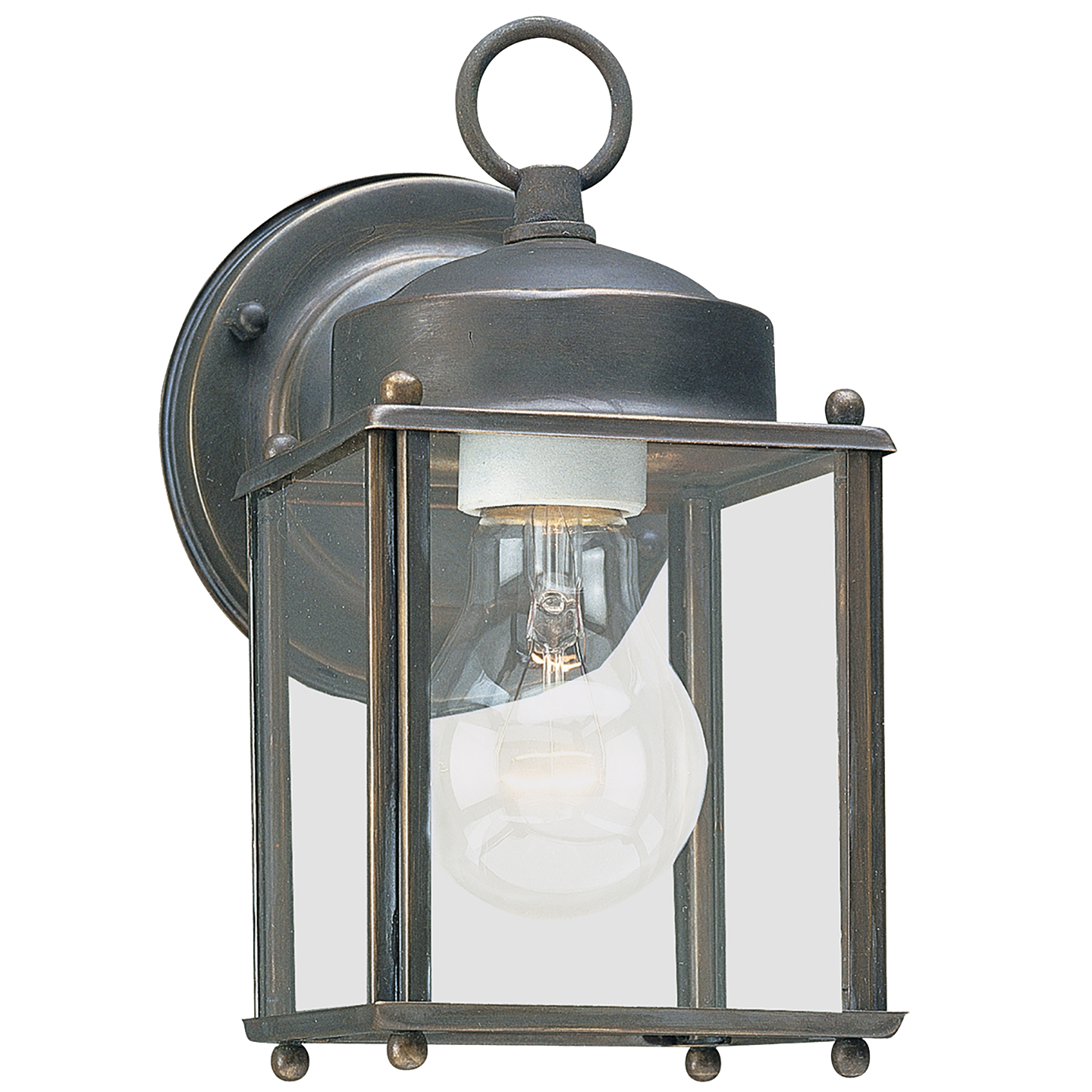 New Castle One Light Small Outdoor Wall Lantern Antique Bronze