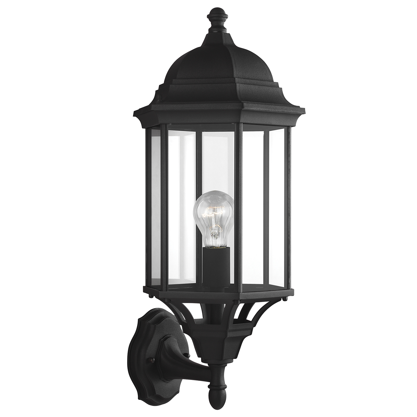 Sevier Large One Light Uplight Outdoor Wall Lantern Black Bulbs Inc