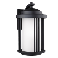 Crowell Medium One Light Outdoor Wall Lantern Black Bulbs Inc