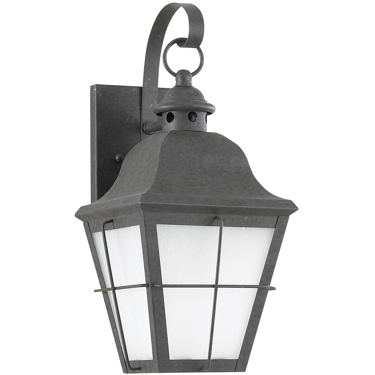 Chatham 1-Light Small Wall Lantern in Oxidized Bronze with Frosted Seeded Glass Panels Bulb(s) Included