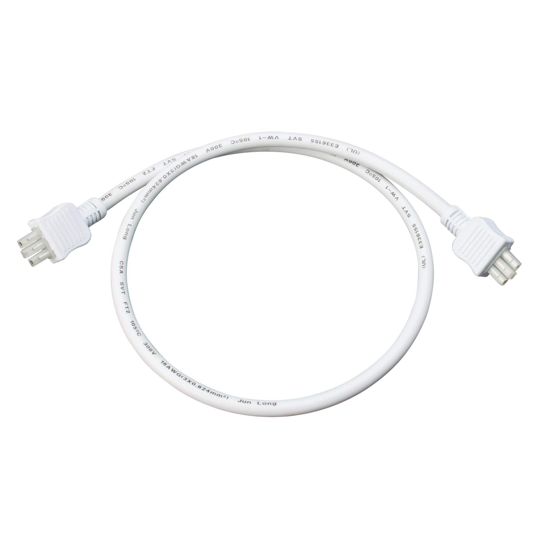 18 Inch Connector Cord White