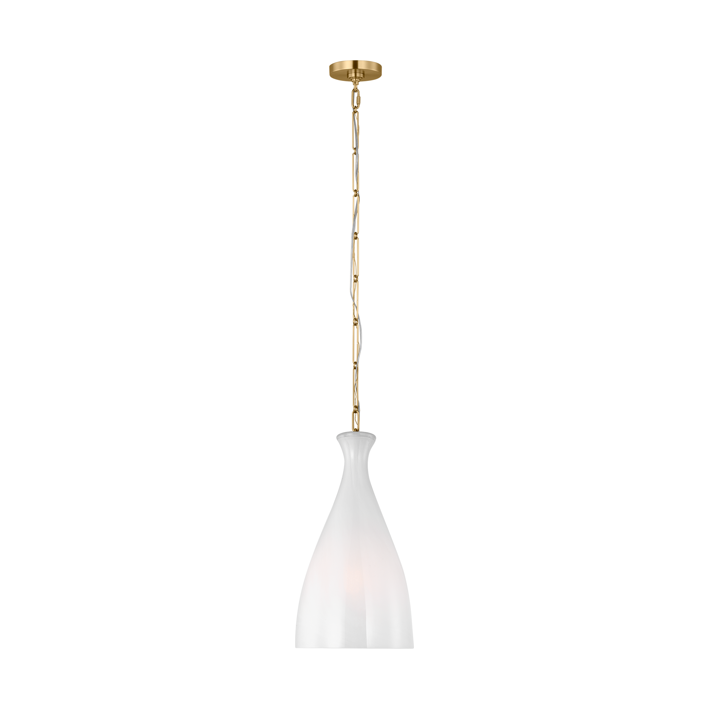 Athena Small Pendant with Striated Glass Shade Burnished Brass