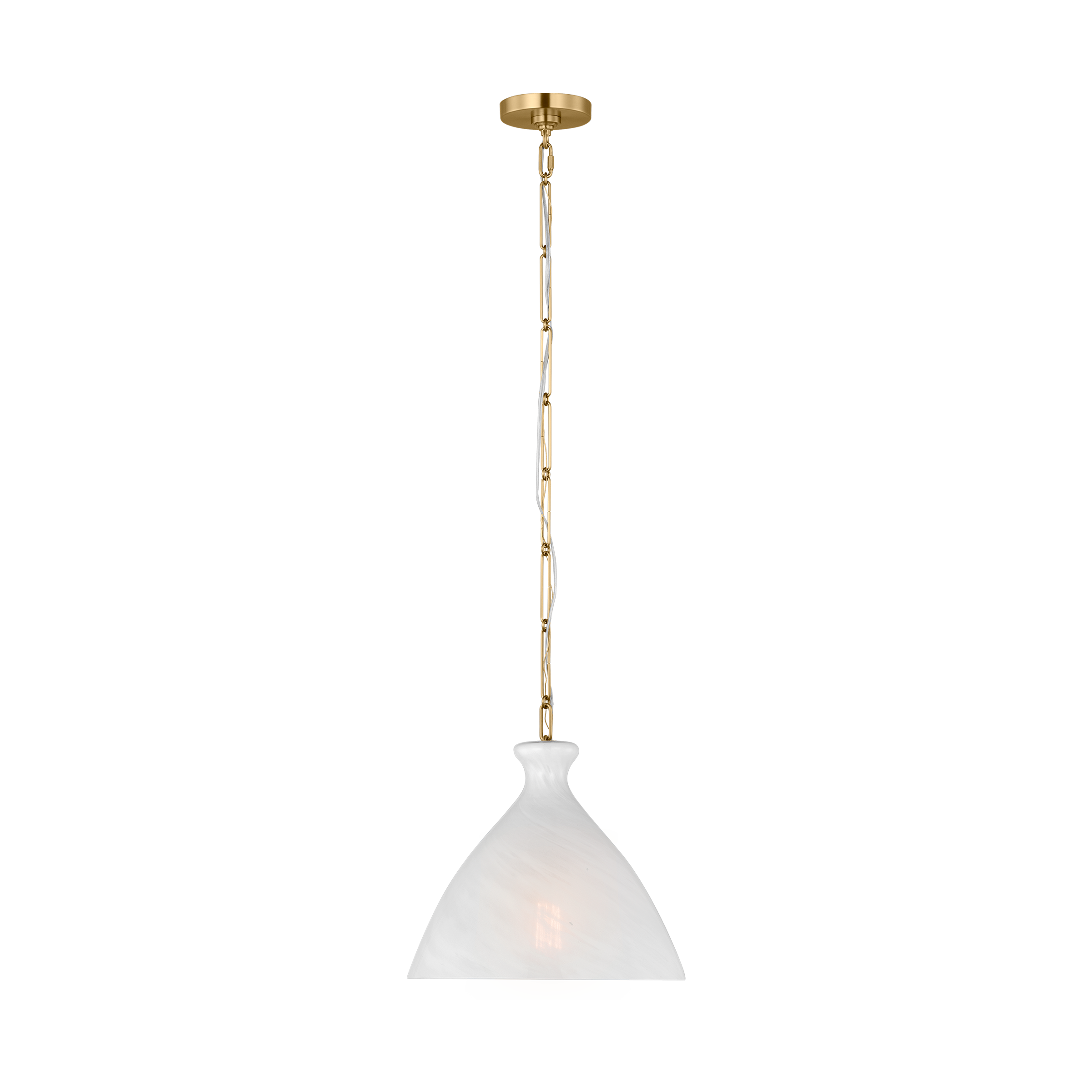 Athena Medium Pendant with Striated Glass Shade Burnished Brass