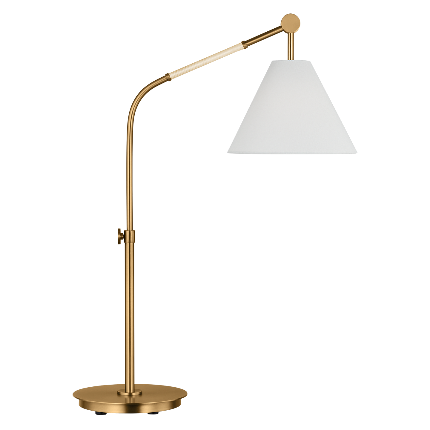 Remy Large Task Table Lamp Burnished Brass Bulbs Inc