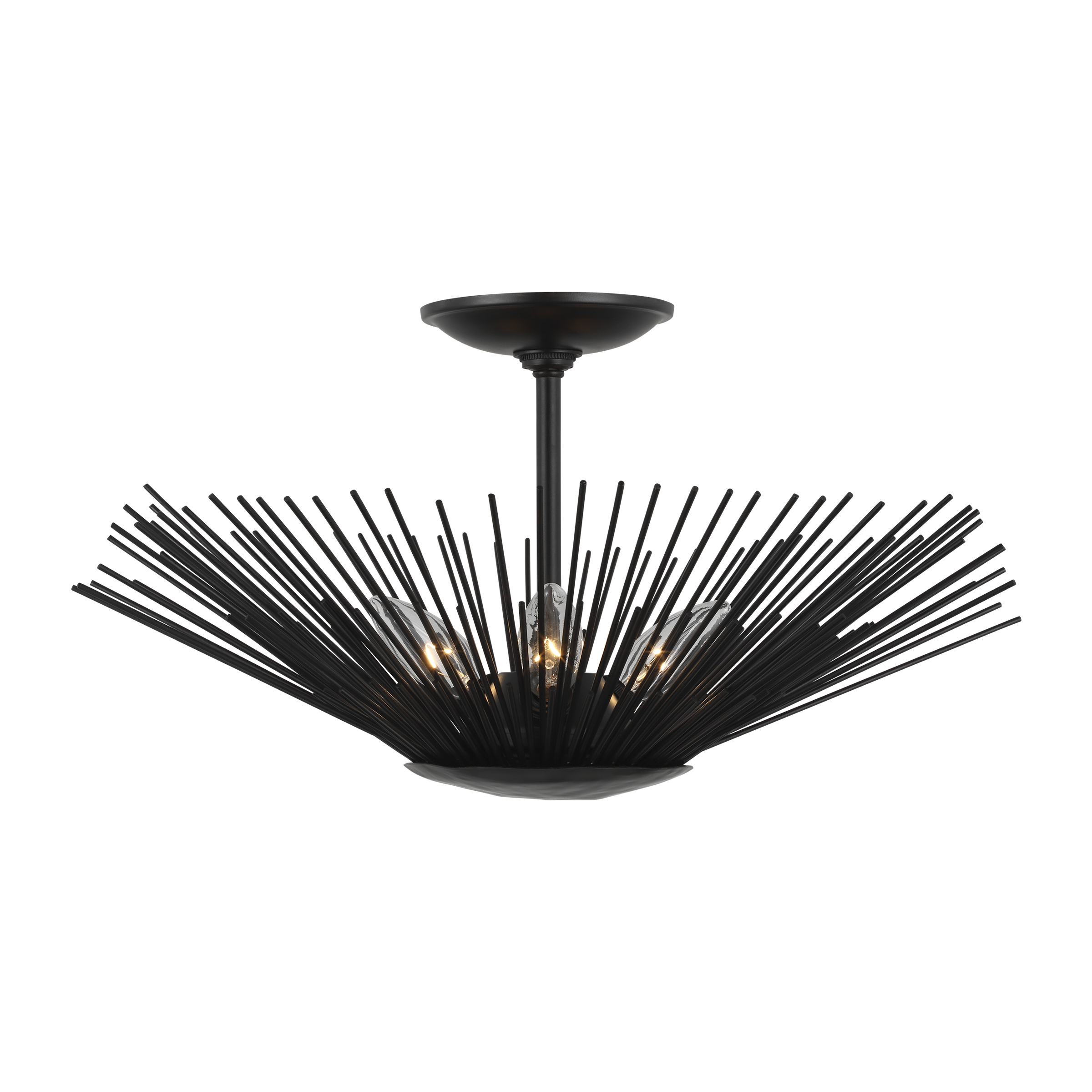 Helios Large Semi-Flush Mount Aged Iron