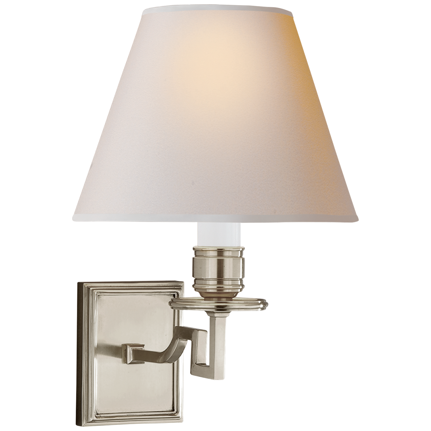 Dean Single Arm Sconce in Brushed Nickel with Natural Paper Shade Open Box