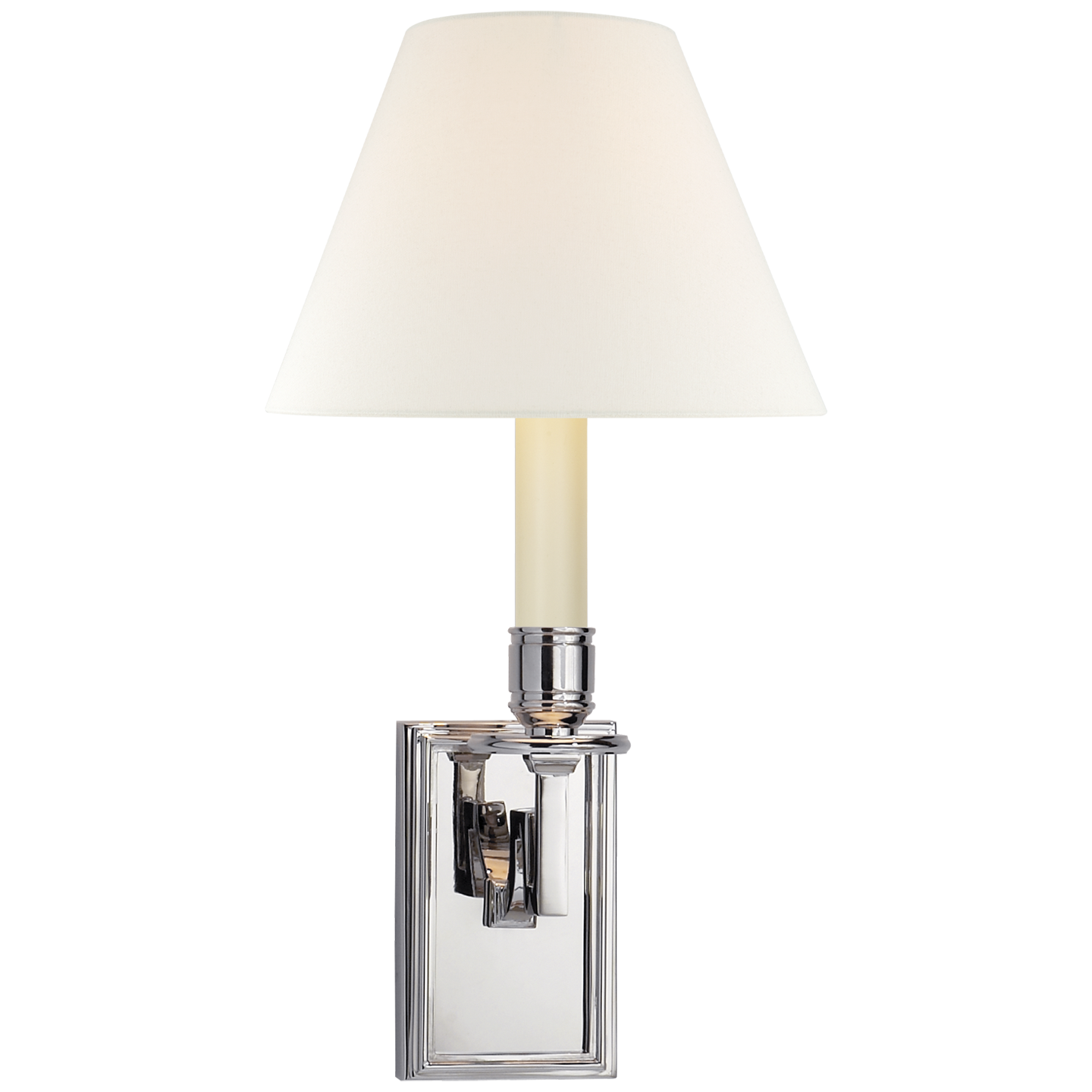 Dean Library Sconce in Polished Nickel with Linen Shade Open Box