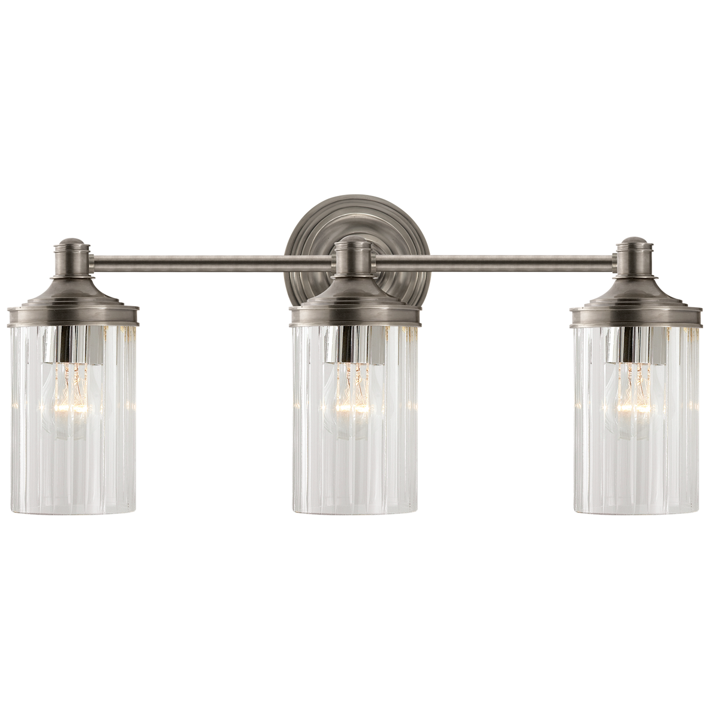Ava Triple Sconce in Antique Nickel with Crystal Open Box