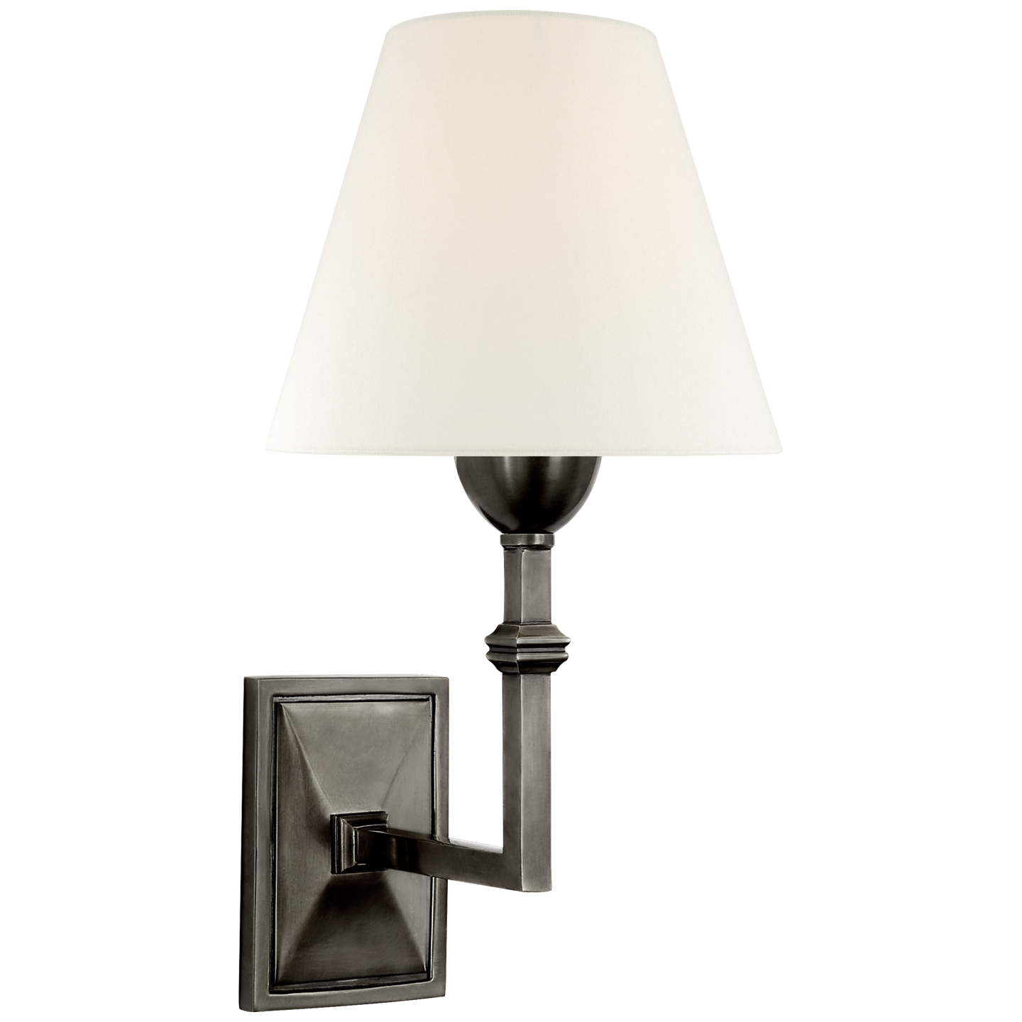Jane Wall Sconce in Gun Metal with Linen Shade Open Box